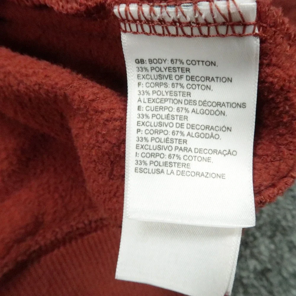 The North Face Hoodie Mens Large Red Rust Half Dome Pullover Hooded Hiking *